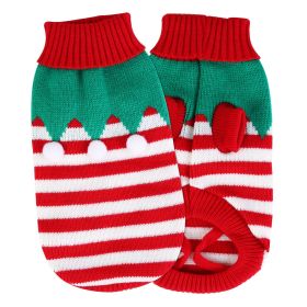 Pet Christmas Turtleneck Sweater Dog Christmas Clothes Snowman Stripes Costume Winter Holiday Sweater for Small Medium Puppy Dogs (Type: Furball, size: L)