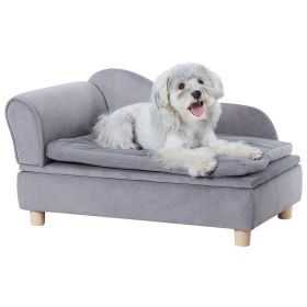 VEVOR Pet Sofa, Dog Couch for Medium-Sized Dogs  Soft Velvety Dog Sofa Bed, 81 lbs Loading (Color: Grey)