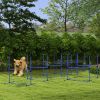 8 Piece Dog Agility Set with Adjustable Height Jump Bars, Carry Bag, Displacing Top Bar