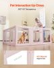 VEVOR Dog Whelping Box, 60x59x23 in Plastic Dog Whelping Pen  Waterproof Puppy Playpen with Windows & Door Lock