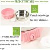 Crate Dog Bowl; Removable Stainless Steel Hanging Pet Cage Bowl Food & Water Feeder Cup for Puppy