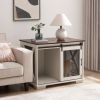 Farmhouse Dog Cage Crate Furniture with Sliding Barn Door